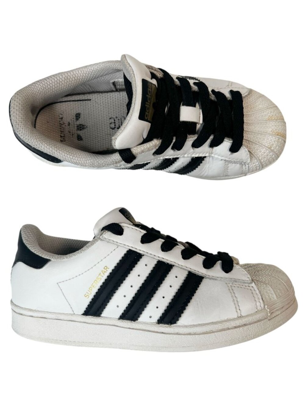Adidas Superstar C Little Kids Cloud White Core Black Laces FU7714 size 13K